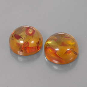 カラットの天然イエローオレンジ琥珀（アンバー）（9.44 mm・透明）