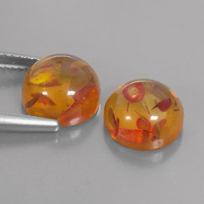 カラットの天然イエローオレンジ琥珀（アンバー）（9.44 mm・透明）