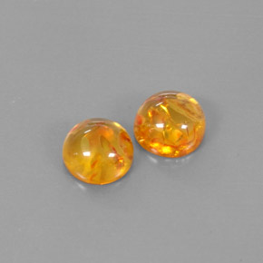 カラットの天然イエローオレンジ琥珀（アンバー）（9.60 mm・透明）