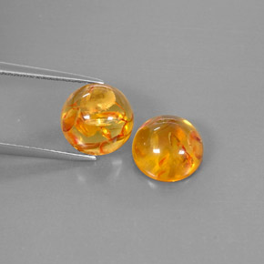 カラットの天然イエローオレンジ琥珀（アンバー）（9.60 mm・透明）