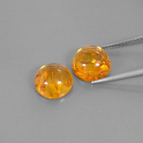 カラットの天然イエローオレンジ琥珀（アンバー）（9.60 mm・透明）