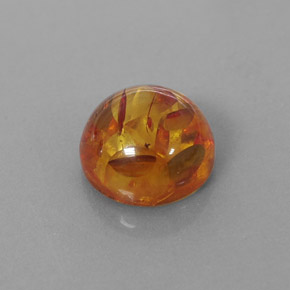 1.79カラットの天然イエローオレンジ琥珀（アンバー）（9.57 mm・透明）