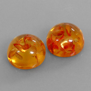 カラットの天然イエローオレンジ琥珀（アンバー）（9.50 mm・透明）