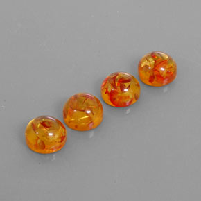 カラットの天然イエローオレンジ琥珀（アンバー）（9.47 mm・透明）