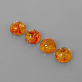 カラットの天然イエローオレンジ琥珀（アンバー）（9.47 mm・透明）