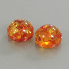 カラットの天然イエローオレンジ琥珀（アンバー）（9.43 mm・透明）