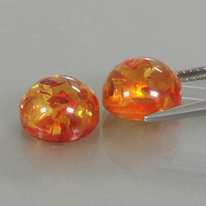 カラットの天然イエローオレンジ琥珀（アンバー）（9.43 mm・透明）