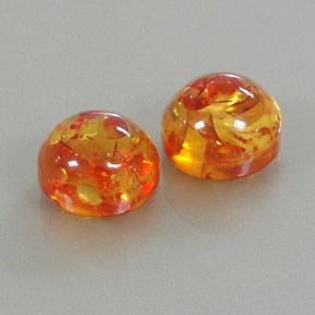 カラットの天然イエローオレンジ琥珀（アンバー）（9.47 mm・透明）