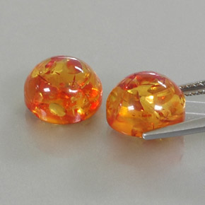 カラットの天然イエローオレンジ琥珀（アンバー）（9.47 mm・透明）