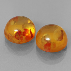 カラットの天然イエローオレンジ琥珀（アンバー）（9.58 mm・透明）