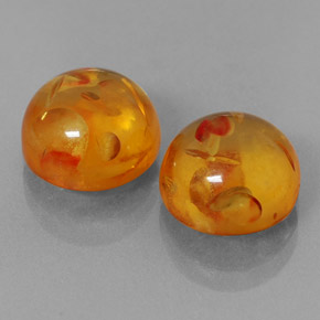 カラットの天然イエローオレンジ琥珀（アンバー）（9.54 mm・透明）