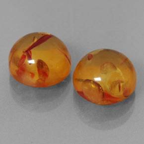 カラットの天然イエローオレンジ琥珀（アンバー）（9.50 mm・透明）