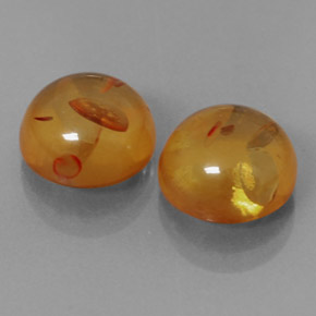 カラットの天然イエローオレンジ琥珀（アンバー）（9.53 mm・透明）
