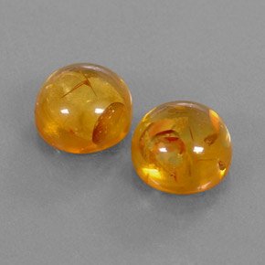 カラットの天然イエローオレンジ琥珀（アンバー）（9.48 mm・透明）