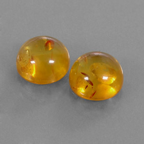 カラットの天然イエローオレンジ琥珀（アンバー）（9.56 mm・透明）
