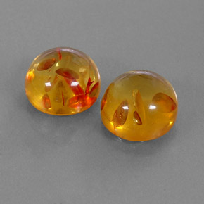 カラットの天然イエローオレンジ琥珀（アンバー）（9.64 mm・透明）