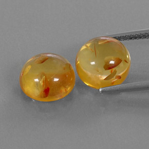 カラットの天然イエローオレンジ琥珀（アンバー）（9.60 mm・透明）