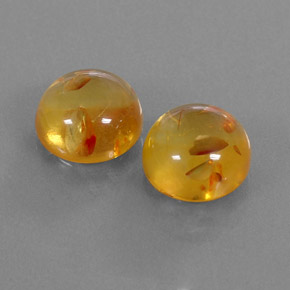 カラットの天然イエローオレンジ琥珀（アンバー）（9.60 mm・透明）