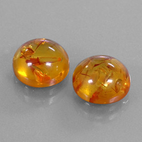 カラットの天然イエローオレンジ琥珀（アンバー）（9.42 mm・透明）