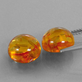 カラットの天然イエローオレンジ琥珀（アンバー）（9.54 mm・透明）
