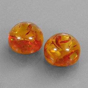 カラットの天然イエローオレンジ琥珀（アンバー）（9.60 mm・透明）