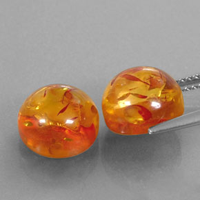カラットの天然イエローオレンジ琥珀（アンバー）（9.60 mm・透明）