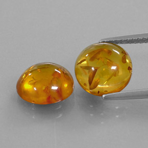 カラットの天然イエローオレンジ琥珀（アンバー）（9.40 mm・透明）