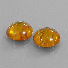 カラットの天然イエローオレンジ琥珀（アンバー）（9.40 mm・透明）
