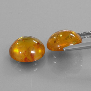 カラットの天然イエローオレンジ琥珀（アンバー）（9.40 mm・透明）