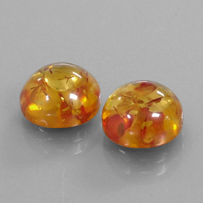 カラットの天然イエローオレンジ琥珀（アンバー）（9.32 mm・透明）
