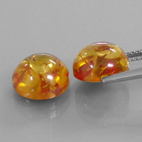 カラットの天然イエローオレンジ琥珀（アンバー）（9.32 mm・透明）
