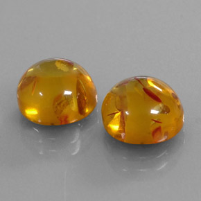 カラットの天然イエローオレンジ琥珀（アンバー）（9.65 mm・透明）