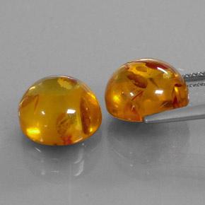 カラットの天然イエローオレンジ琥珀（アンバー）（9.65 mm・透明）