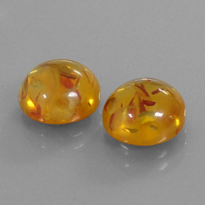 カラットの天然イエローオレンジ琥珀（アンバー）（9.44 mm・透明）
