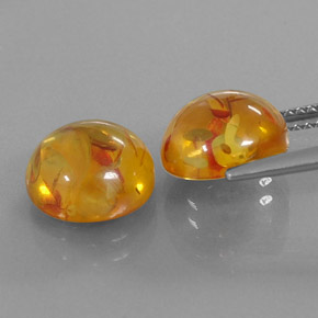 カラットの天然イエローオレンジ琥珀（アンバー）（9.44 mm・透明）