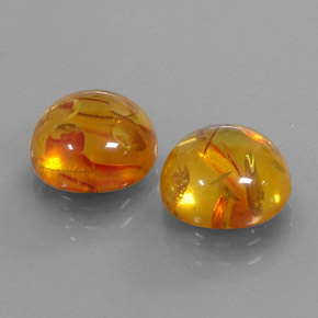 カラットの天然イエローオレンジ琥珀（アンバー）（9.52 mm・透明）