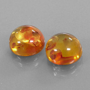 カラットの天然イエローオレンジ琥珀（アンバー）（9.52 mm・透明）