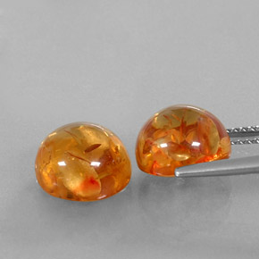 カラットの天然イエローオレンジ琥珀（アンバー）（9.55 mm・透明）