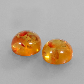 カラットの天然イエローオレンジ琥珀（アンバー）（9.56 mm・透明）