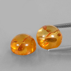 カラットの天然イエローオレンジ琥珀（アンバー）（9.63 mm・透明）