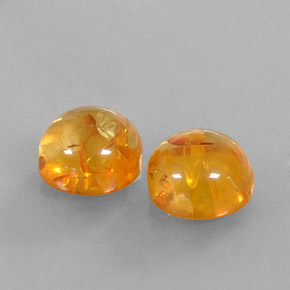 カラットの天然イエローオレンジ琥珀（アンバー）（9.52 mm・透明）