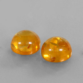 カラットの天然イエローオレンジ琥珀（アンバー）（9.72 mm・透明）