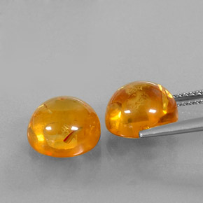 カラットの天然イエローオレンジ琥珀（アンバー）（9.72 mm・透明）