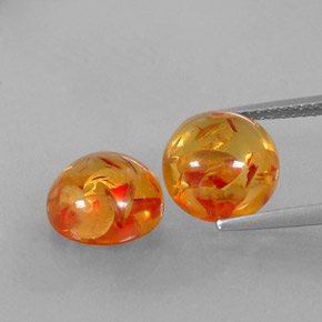 カラットの天然イエローオレンジ琥珀（アンバー）（9.47 mm・透明）