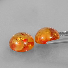 カラットの天然イエローオレンジ琥珀（アンバー）（9.47 mm・透明）