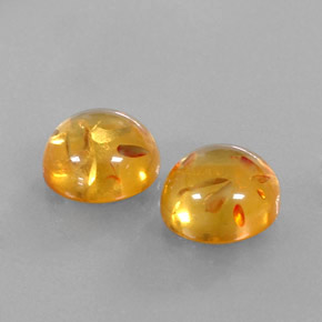 カラットの天然イエローオレンジ琥珀（アンバー）（9.58 mm・透明）