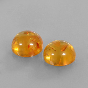 カラットの天然イエローオレンジ琥珀（アンバー）（9.57 mm・透明）
