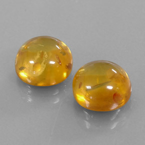 カラットの天然イエローオレンジ琥珀（アンバー）（9.56 mm・透明）