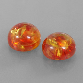 カラットの天然オレンジ琥珀（アンバー）（9.44 mm・透明）