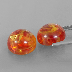 カラットの天然オレンジ琥珀（アンバー）（9.44 mm・透明）